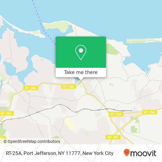 Mapa de RT-25A, Port Jefferson, NY 11777