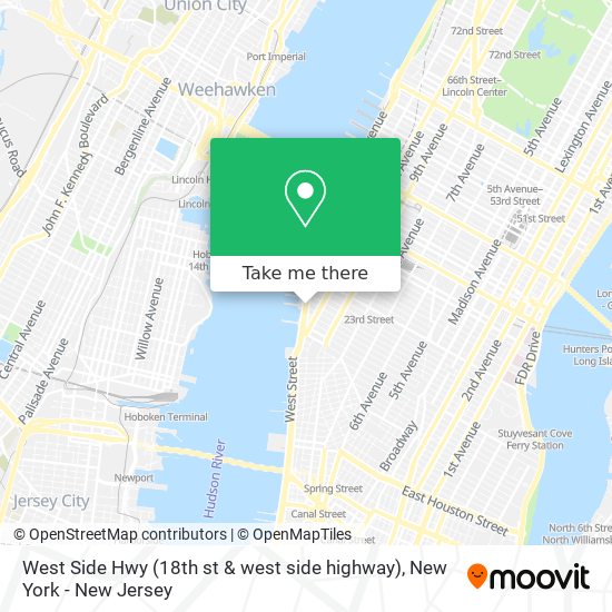 West Side Hwy (18th st & west side highway) map