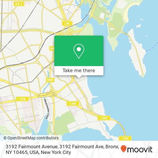 3192 Fairmount Avenue, 3192 Fairmount Ave, Bronx, NY 10465, USA map