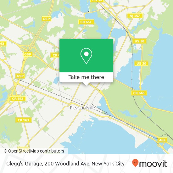 Clegg's Garage, 200 Woodland Ave map