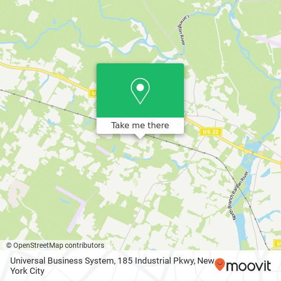 Mapa de Universal Business System, 185 Industrial Pkwy