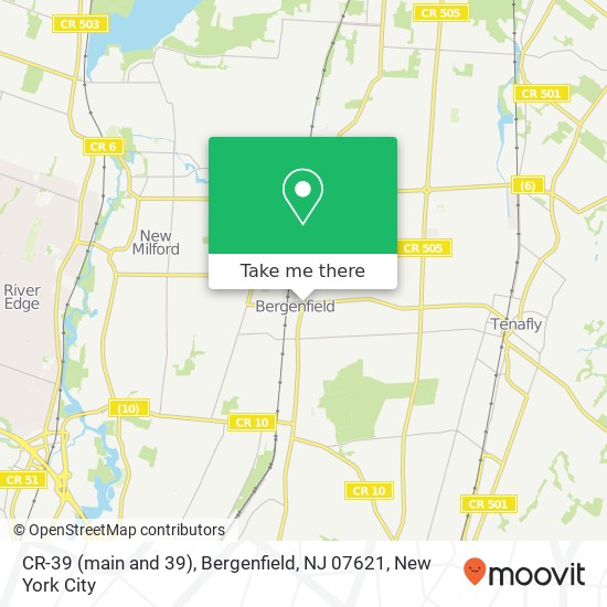 Mapa de CR-39 (main and 39), Bergenfield, NJ 07621