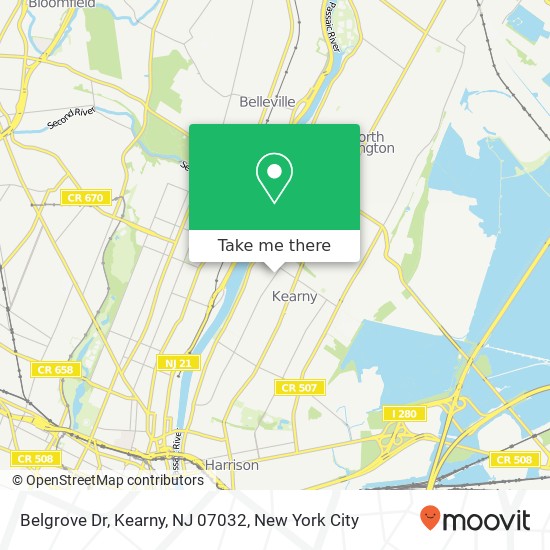 Belgrove Dr, Kearny, NJ 07032 map