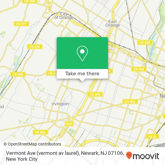 Vermont Ave (vermont av laurel), Newark, NJ 07106 map