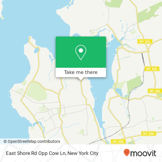 Mapa de East Shore Rd Opp Cow Ln