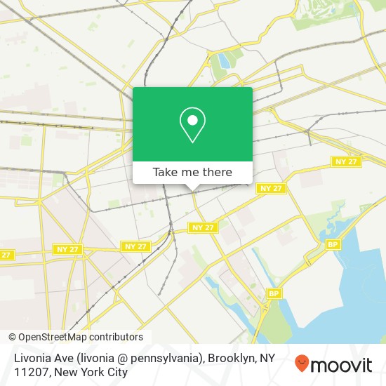 Mapa de Livonia Ave (livonia @ pennsylvania), Brooklyn, NY 11207