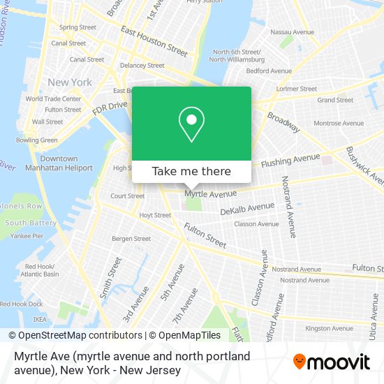 Mapa de Myrtle Ave (myrtle avenue and north portland avenue)