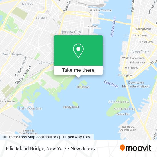 Ellis Island Bridge map