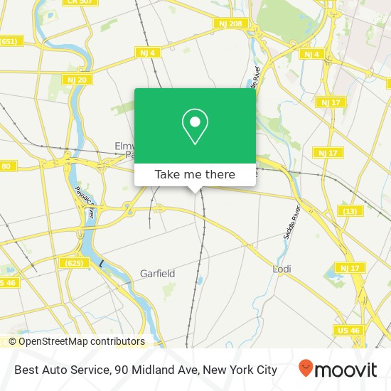 Best Auto Service, 90 Midland Ave map