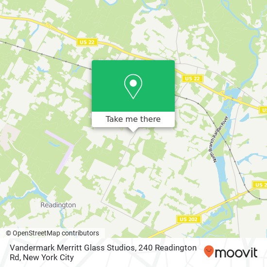 Mapa de Vandermark Merritt Glass Studios, 240 Readington Rd