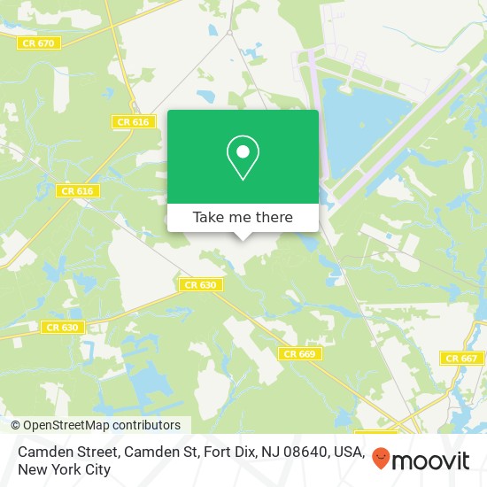 Mapa de Camden Street, Camden St, Fort Dix, NJ 08640, USA