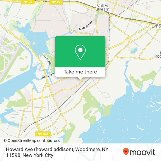 Mapa de Howard Ave (howard addison), Woodmere, NY 11598