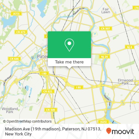 Mapa de Madison Ave (19th madison), Paterson, NJ 07513