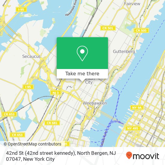 Mapa de 42nd St (42nd street kennedy), North Bergen, NJ 07047
