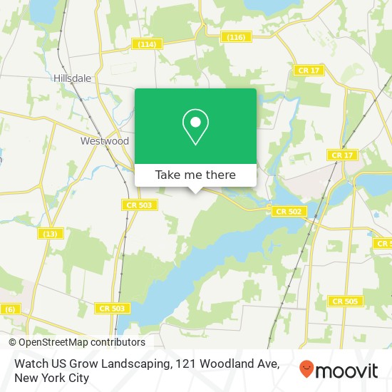 Mapa de Watch US Grow Landscaping, 121 Woodland Ave