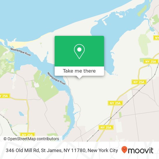 Mapa de 346 Old Mill Rd, St James, NY 11780