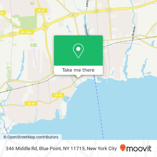 Mapa de 346 Middle Rd, Blue Point, NY 11715