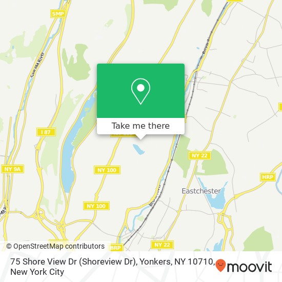 Mapa de 75 Shore View Dr (Shoreview Dr), Yonkers, NY 10710