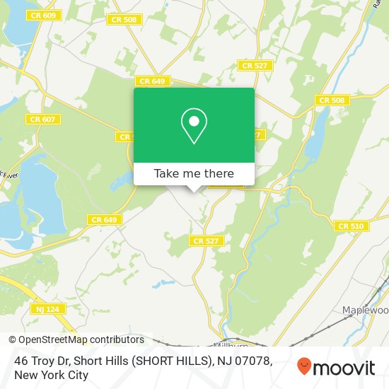 Mapa de 46 Troy Dr, Short Hills (SHORT HILLS), NJ 07078