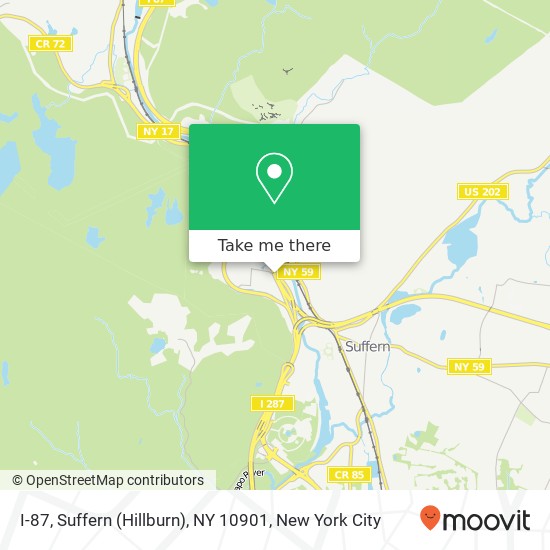 Mapa de I-87, Suffern (Hillburn), NY 10901