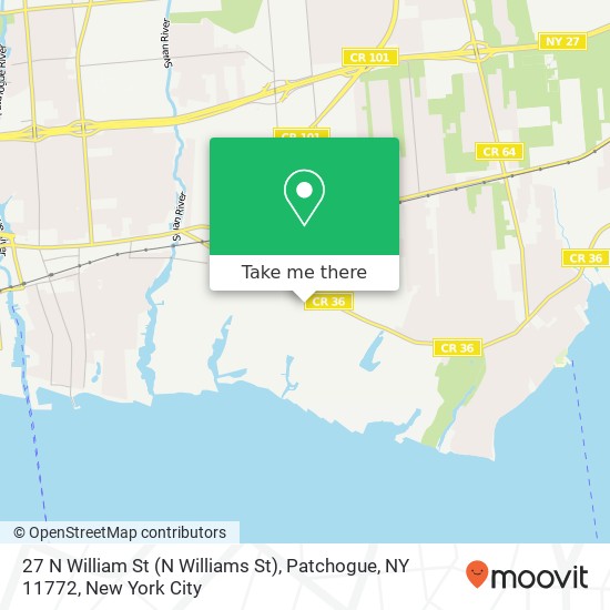 27 N William St (N Williams St), Patchogue, NY 11772 map