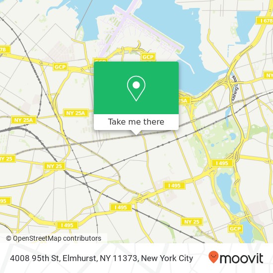 Mapa de 4008 95th St, Elmhurst, NY 11373