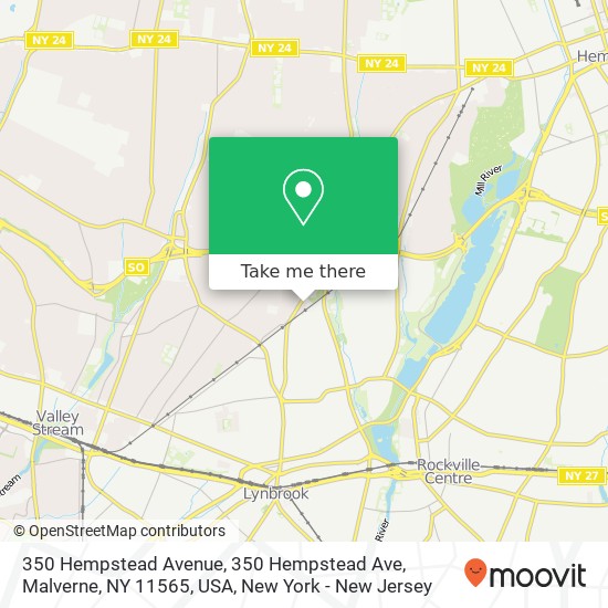 350 Hempstead Avenue, 350 Hempstead Ave, Malverne, NY 11565, USA map