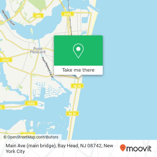 Mapa de Main Ave (main bridge), Bay Head, NJ 08742