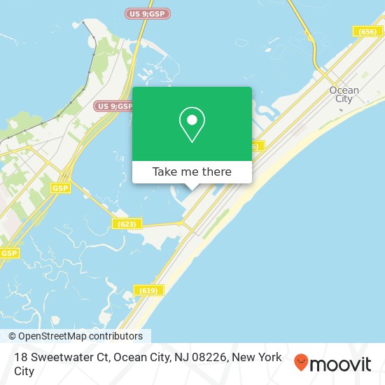 Mapa de 18 Sweetwater Ct, Ocean City, NJ 08226