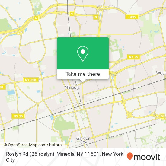 Roslyn Rd (25 roslyn), Mineola, NY 11501 map