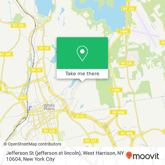 Mapa de Jefferson St (jefferson st lincoln), West Harrison, NY 10604