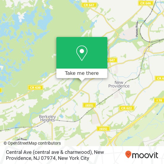 Central Ave (central ave & charnwood), New Providence, NJ 07974 map