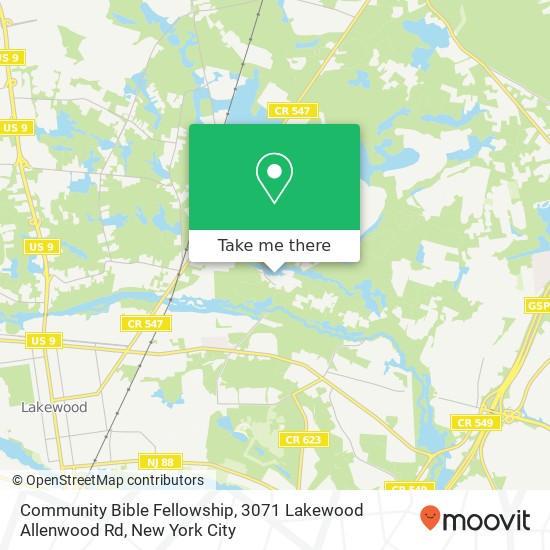 Mapa de Community Bible Fellowship, 3071 Lakewood Allenwood Rd