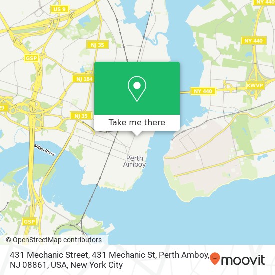 Mapa de 431 Mechanic Street, 431 Mechanic St, Perth Amboy, NJ 08861, USA