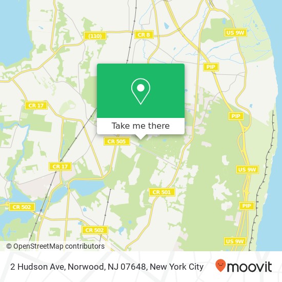 Mapa de 2 Hudson Ave, Norwood, NJ 07648