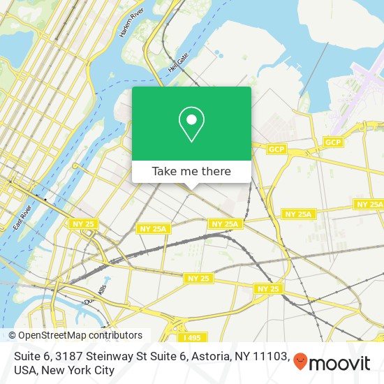 Mapa de Suite 6, 3187 Steinway St Suite 6, Astoria, NY 11103, USA