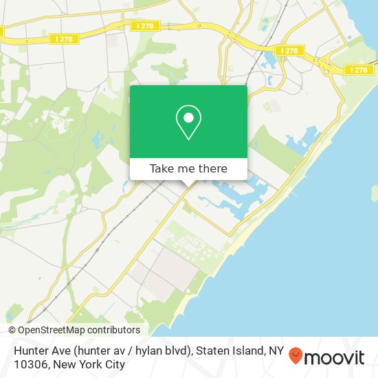 Mapa de Hunter Ave (hunter av / hylan blvd), Staten Island, NY 10306
