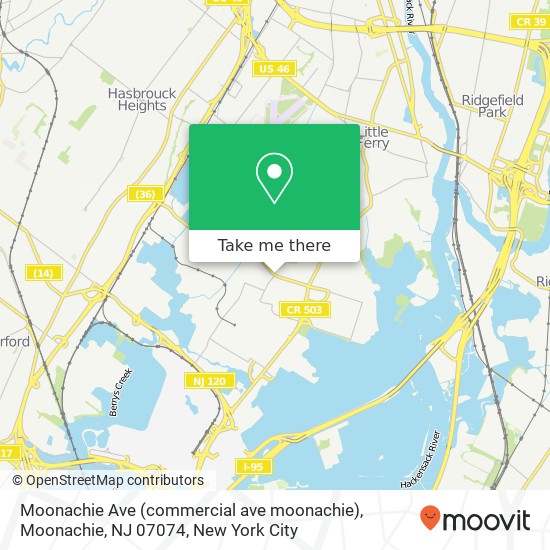Mapa de Moonachie Ave (commercial ave moonachie), Moonachie, NJ 07074