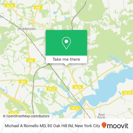 Mapa de Michael A Romello MD, 80 Oak Hill Rd