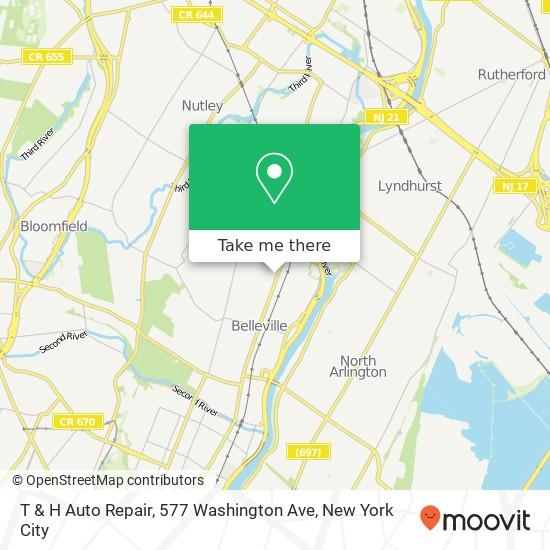 Mapa de T & H Auto Repair, 577 Washington Ave