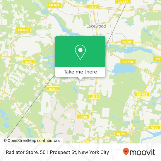 Mapa de Radiator Store, 501 Prospect St