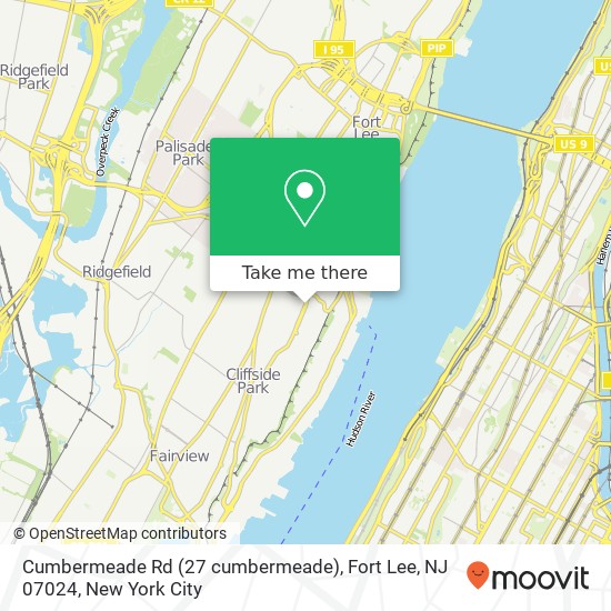 Mapa de Cumbermeade Rd (27 cumbermeade), Fort Lee, NJ 07024