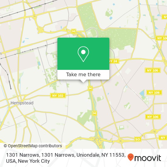 Mapa de 1301 Narrows, 1301 Narrows, Uniondale, NY 11553, USA