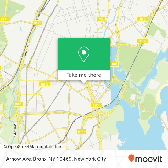 Mapa de Arnow Ave, Bronx, NY 10469