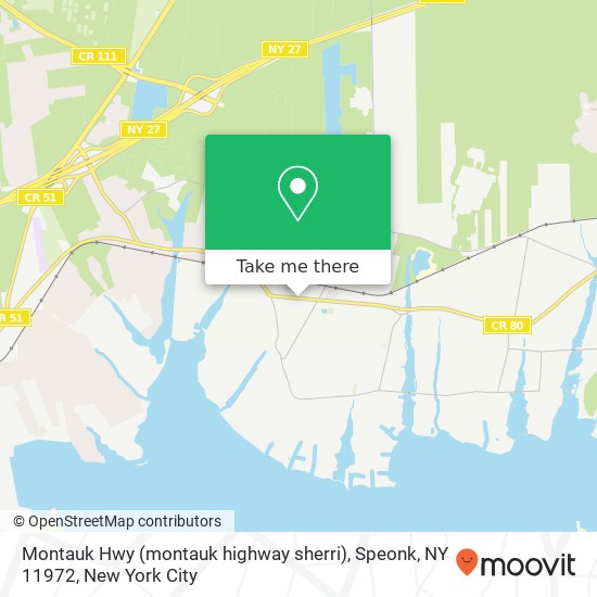 Mapa de Montauk Hwy (montauk highway sherri), Speonk, NY 11972