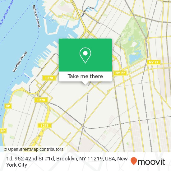 1d, 952 42nd St #1d, Brooklyn, NY 11219, USA map