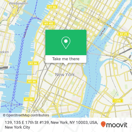 Mapa de 139, 135 E 17th St #139, New York, NY 10003, USA