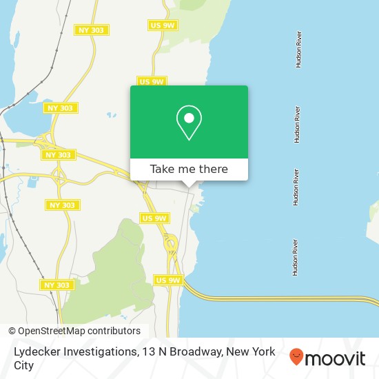 Mapa de Lydecker Investigations, 13 N Broadway