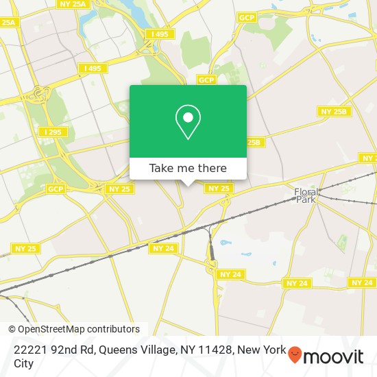 Mapa de 22221 92nd Rd, Queens Village, NY 11428