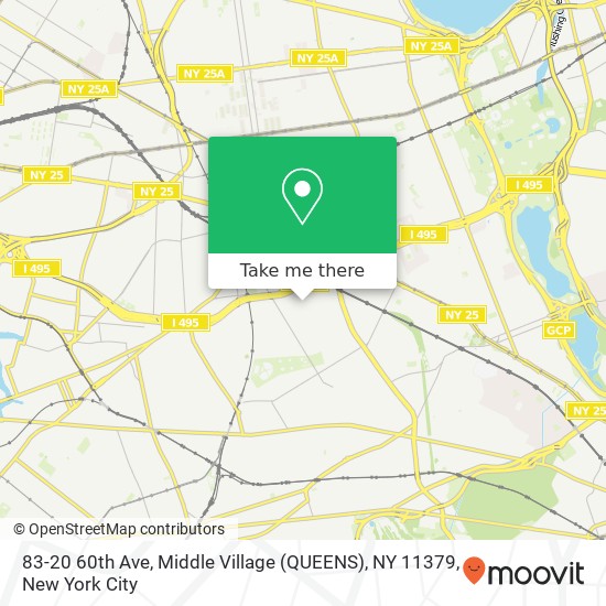 Mapa de 83-20 60th Ave, Middle Village (QUEENS), NY 11379